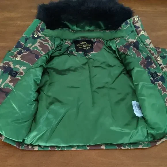 Mini Rodini K2 Camo Parka Green kids/girls/boys - Jacket size -92/98 (2T) NNT